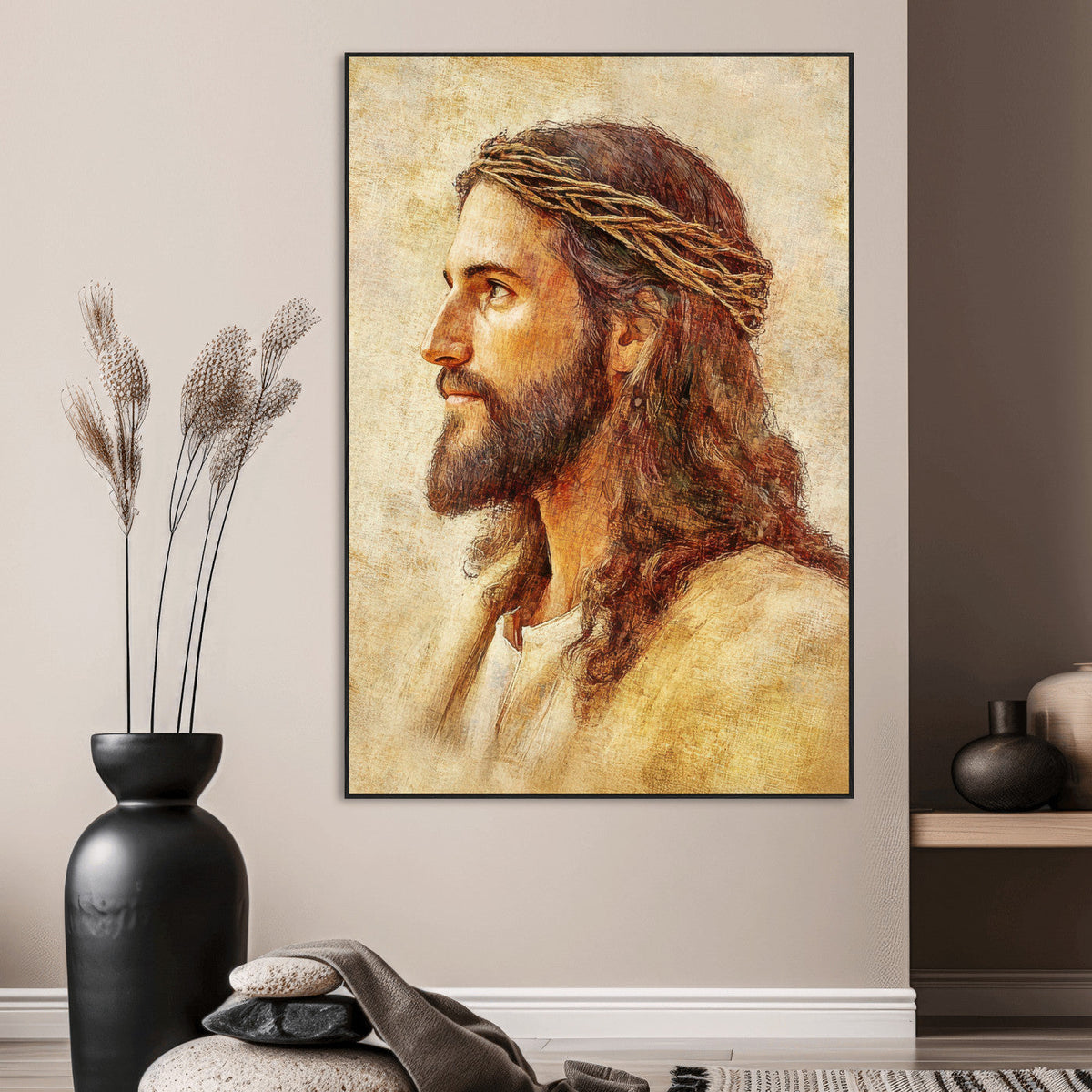 Spiritual Portrait Wall Art – Framed Inspirational Canvas