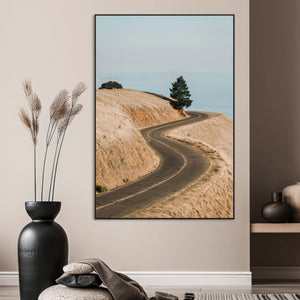 Winding Road Wall Art – Framed Scenic Landscape Canvas