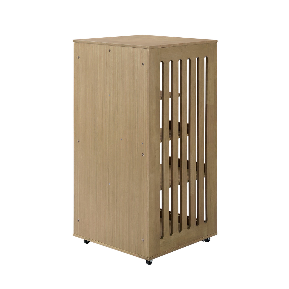 Basia Rubber Wood Cat Cabinet with Wheels