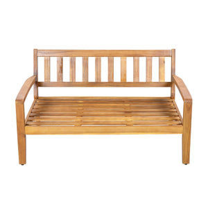 2-Piece Outdoor Teak Acacia Wood Conversation Set
