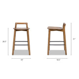 26.5" Low Back Counter Stool with Iron Footrest