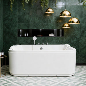 KORRA 61 Inch Acrylic Whirlpool Massage Bathtub for 2 Person