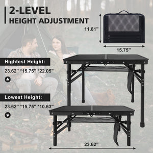 2FT Camping Table with Mesh Desktop, Lightweight & Portable