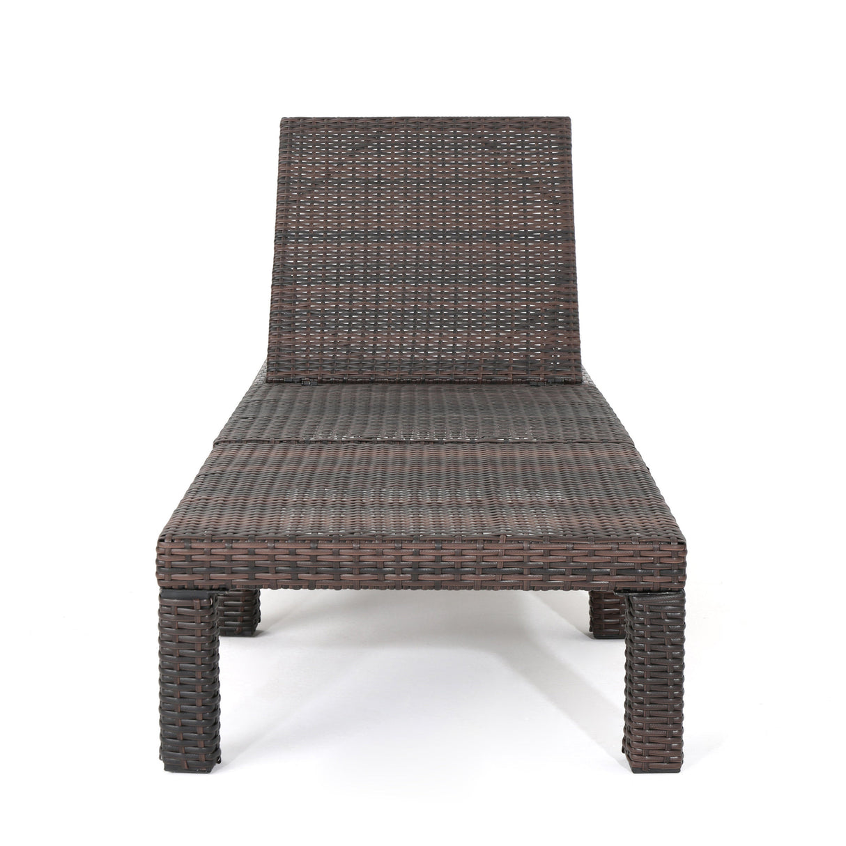 Outdoor Chaise Lounge with Wicker Design and Adjustable Backrest