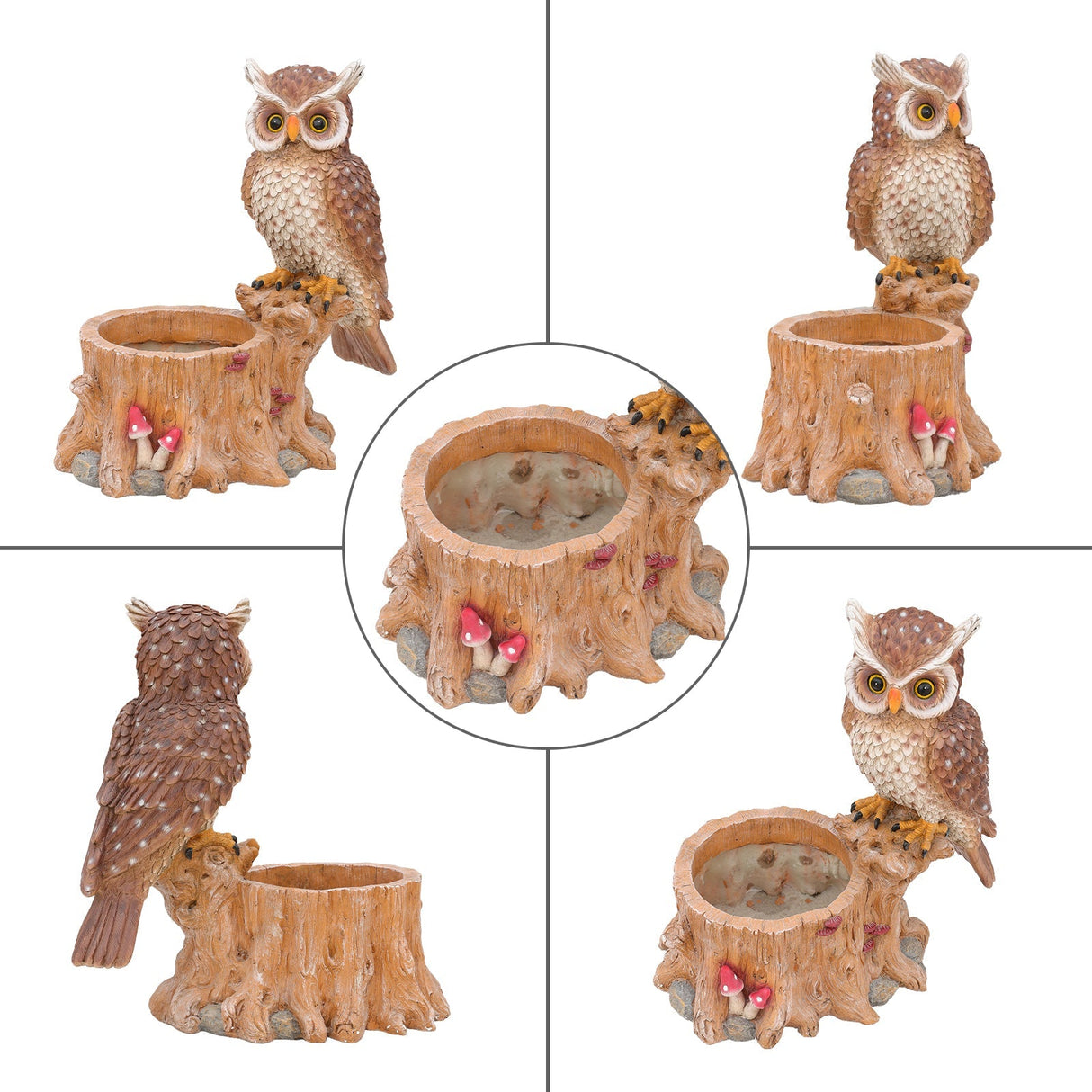Decorative Owl Garden Planter Pot on Branch