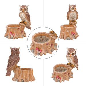 Decorative Owl Garden Planter Pot on Branch