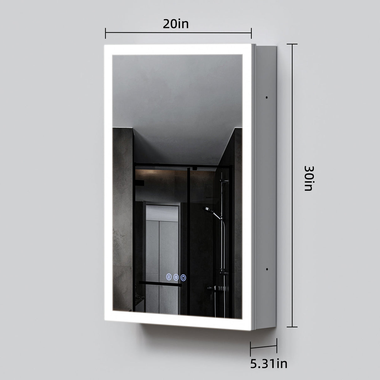 LED Lighted Medicine Cabinet with Mirror, 20"x30"