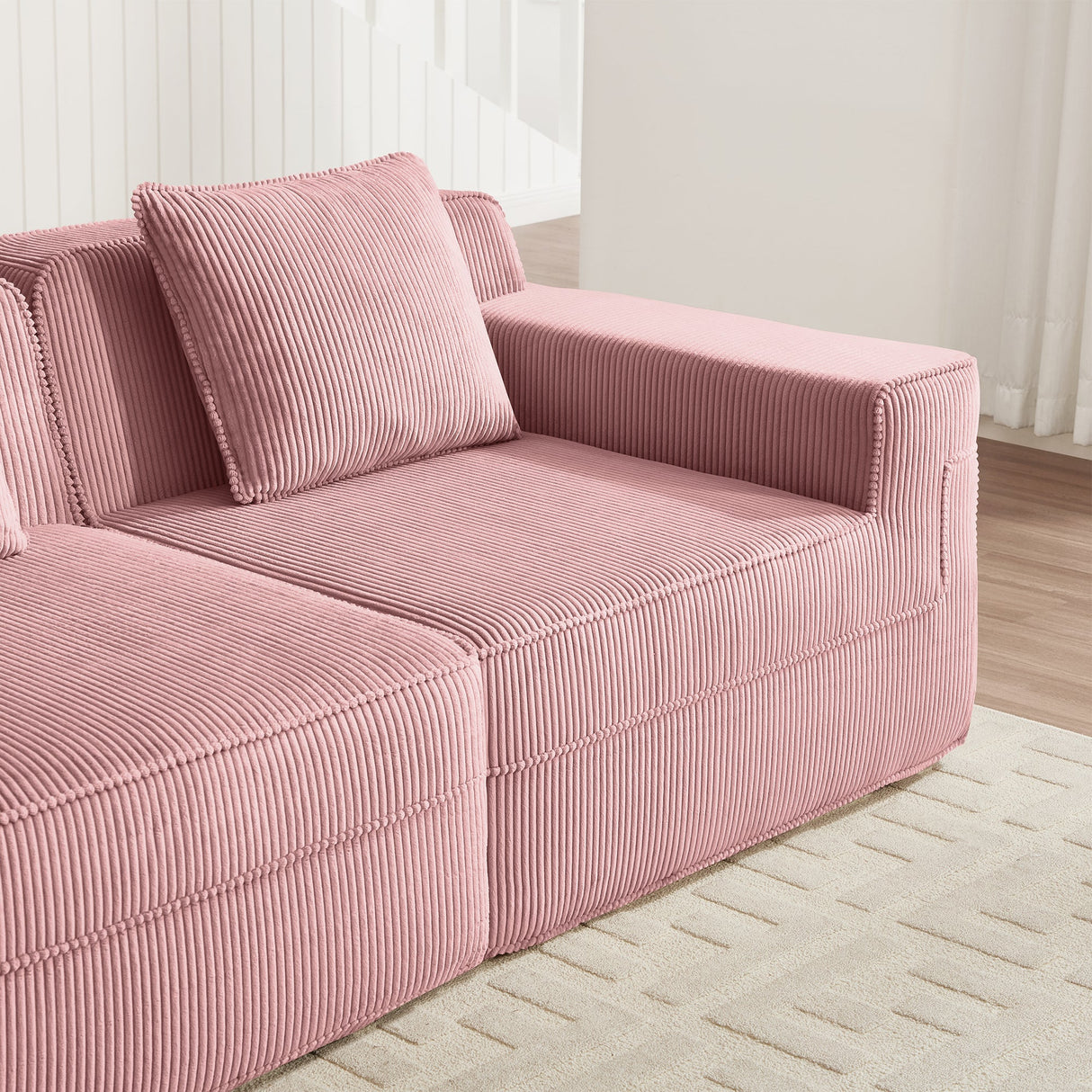 Armless Sofa With Pillow - Pink