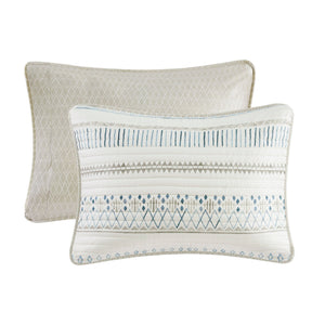 3 Piece Seersucker Quilt Set Taupe/Blue King/Cal King