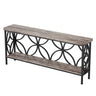 Extra Long Console Table With Open Storage Shelves