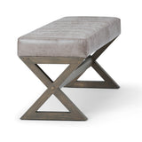 Salinger Large Ottoman Bench - Distressed Grey Taupe
