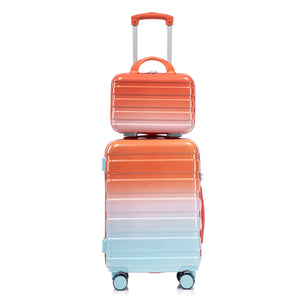 2 Pc PC Spinner Wheel Luggage Set with Gradient Color and Lock