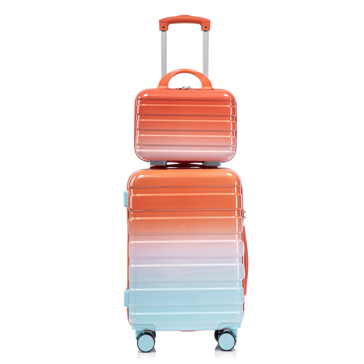 2 Pc PC Spinner Wheel Luggage Set with Gradient Color and Lock