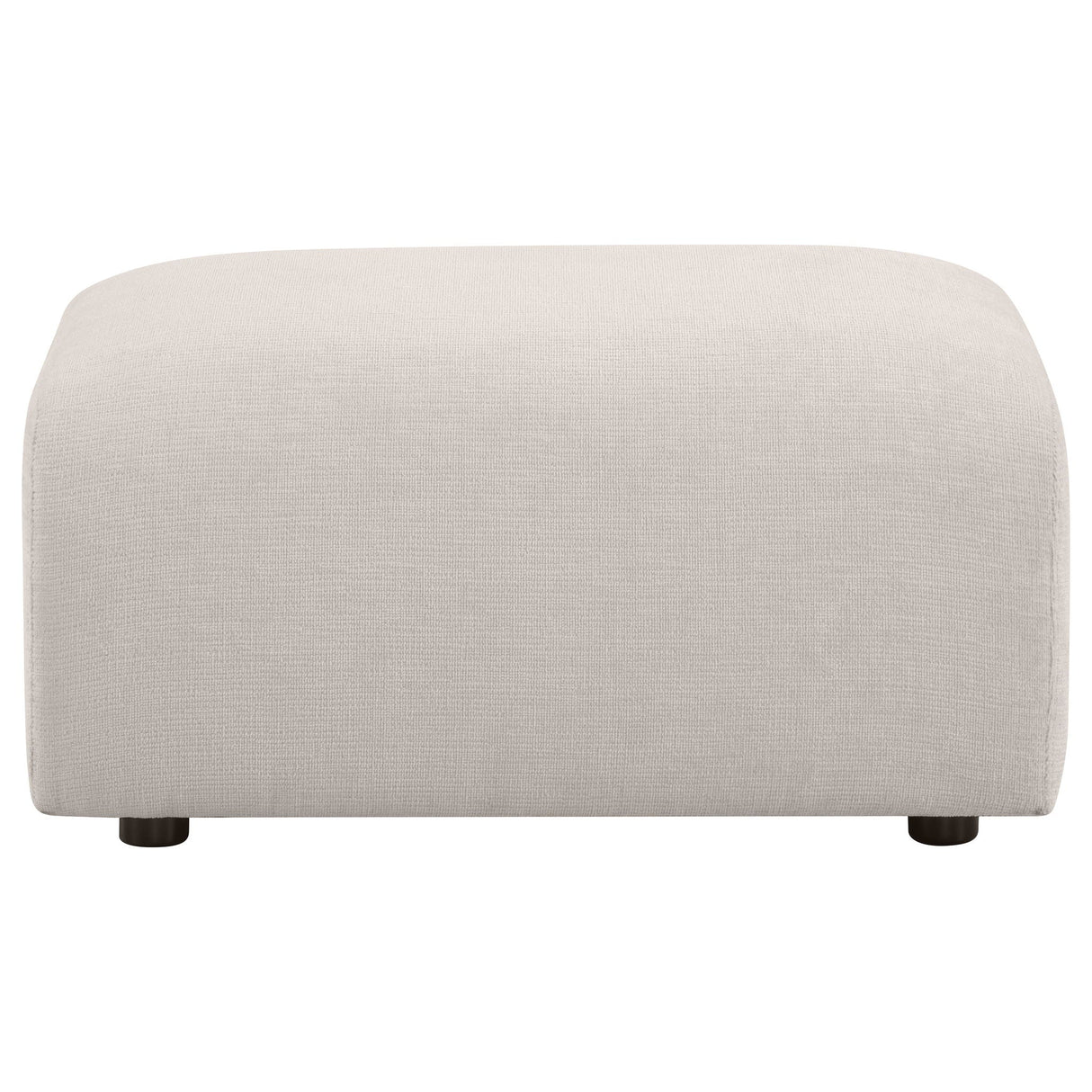 Burnett Chenille Upholstered Ottoman Ivory