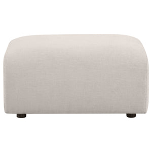 Burnett Chenille Upholstered Ottoman Ivory