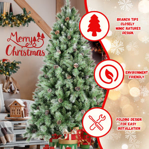 7FT Christmas Tree with 82 Pine Cones