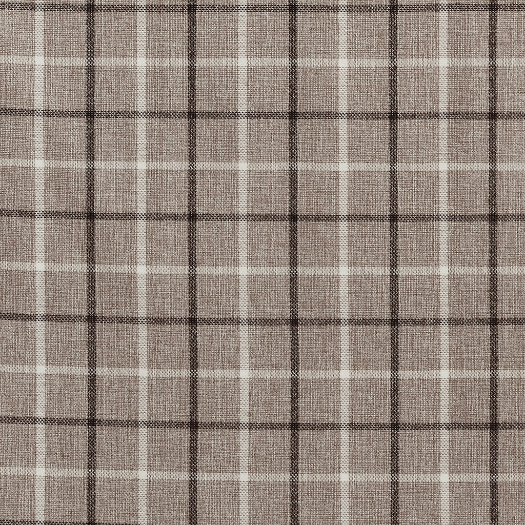 Plaid Rod Pocket and Back Tab Curtain Panel with Fleece Lining Brown 50x84