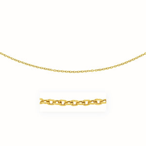 3.5mm 14k Yellow Gold Pendant Chain with Textured Links