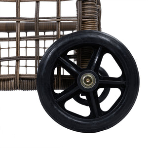 Outdoor Lounge Chair With 5 Position Backrest With Cushion And Wheels