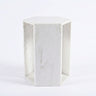 Modern Minimalist Hexagon Side Table with Honed Marble Finish - Gold, White, Pink, Dark Green, Dark Gray