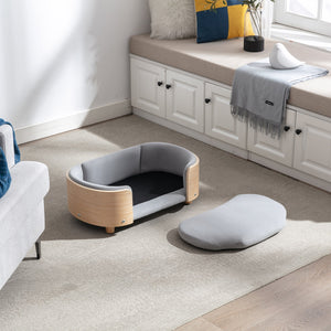 Scandinavian Style Elevated Dog Bed Pet Sofa With Solid Wood Legs