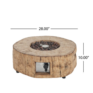 Patio MGO Propane Fire Pit, 30,000 BTU, Wood Pattern Brown