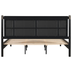Solid Wood King Bed, Heavy Duty Support Without a Box Spring