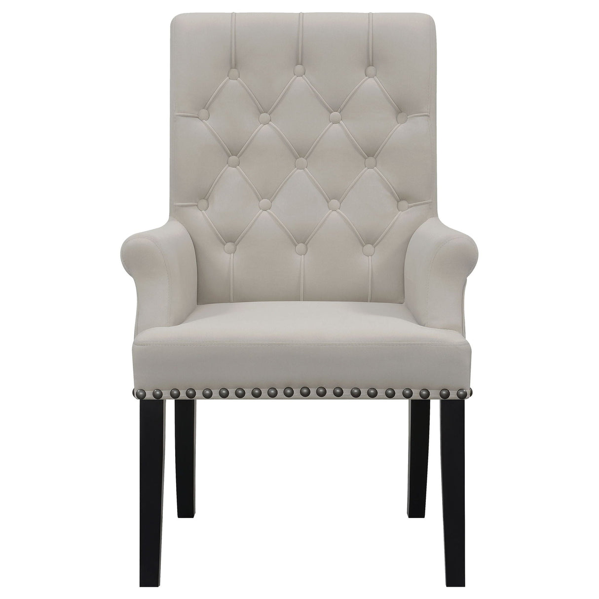 Norwich - Dining Arm Chair With Button Tufting And Rolled Top