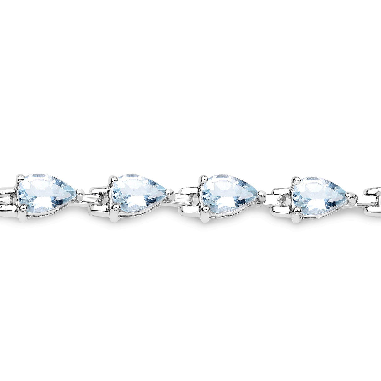 7.00 Carat Genuine Aquamarine .925 Sterling Silver Bracelet