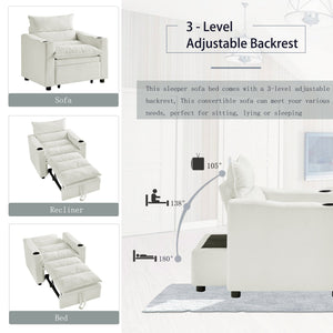 Sleeper Sofa Chair Bed - Convertible 3-in-1 Design
