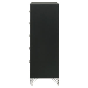 Malcolm - 5 Drawer Bedroom Chest - Black