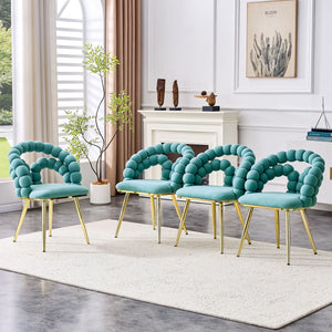 Puffy Bubble Ball Chain Chairs for Dining Room - Light Blue or Yellow