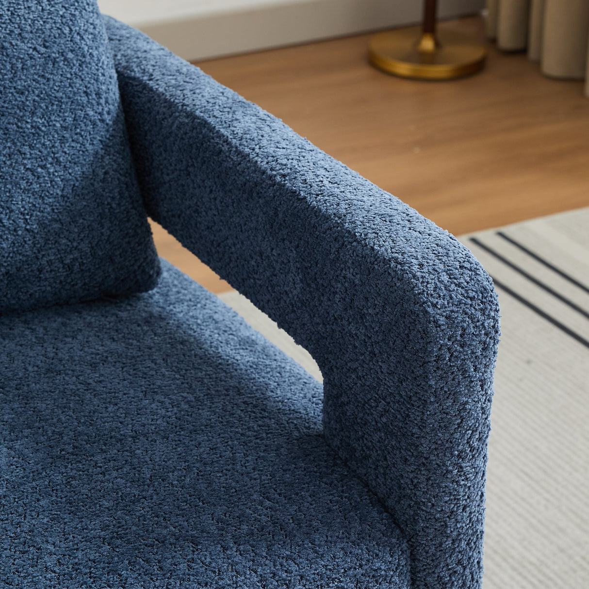 Stonewell Square Swivel Accent Chair with Open Back