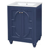 Bathroom Vanity With Ornate Elliptical Motif, Soft Close Hinges