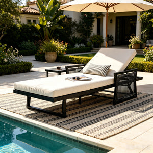 Black Mix Chaise Lounge Set