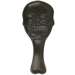 8.5"L Matte Black Skull Spoonrest