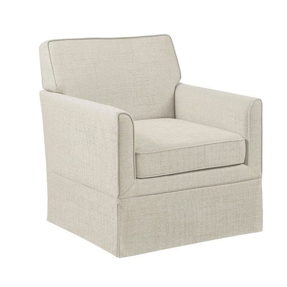 Upholstered Accent Chair with Skirted Base and Wood Frame