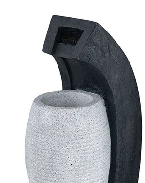 Water Fountain with Vase Design and Integrated Light & Pump - Polyresin