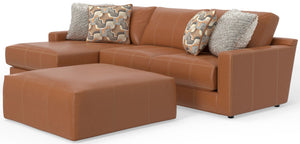 Minori - Italian Leather Sofa / Chaise And Cocktail Ottoman