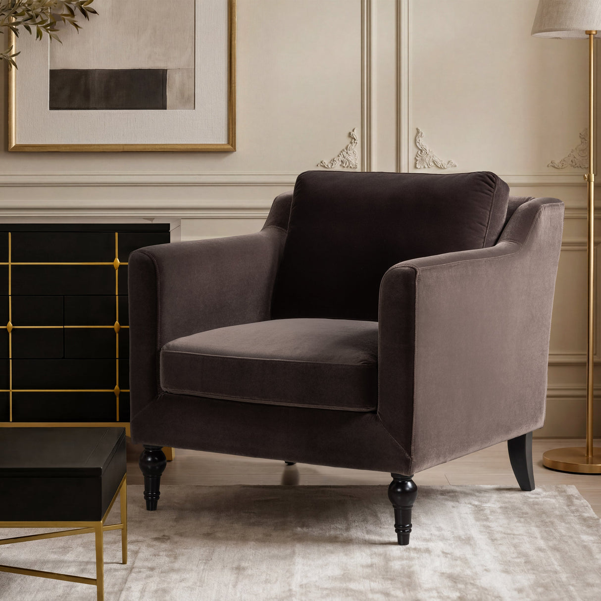 Josephine 33" Upholstered Accent Chair, Deep