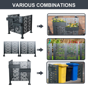 Air Conditioner Fence For Outdoor Units, Metal Privacy Fence Cover, Perfect To Conceal Air Conditioning Units, 3 Fence Panel