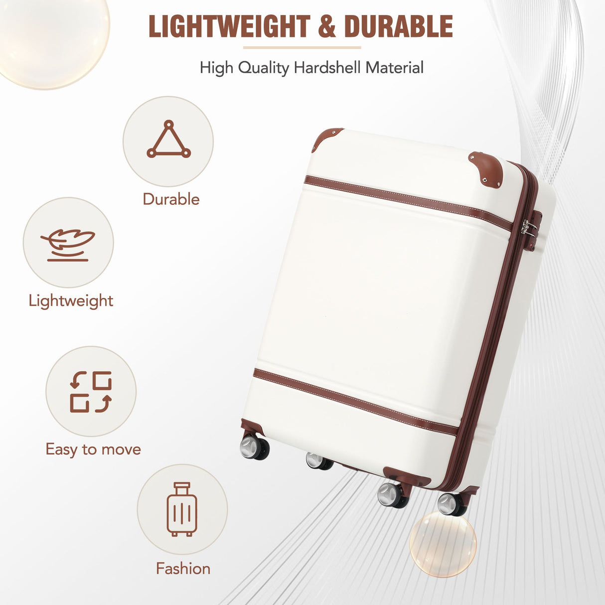 20 in hard side 2 piece lightweight suitcase set with spinner wheels