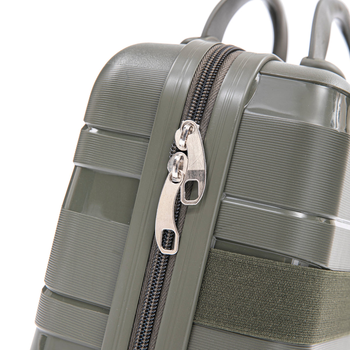 4 Piece Set Spinner Wheel Luggage with Cosmetic Case in Green