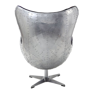 Brancaster - British Flag Accent Chair With Swivel - Pattern Fabric & Aluminum