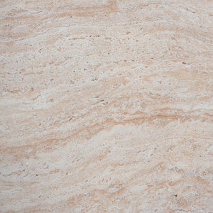 Outdoor/Indoor Lightweight Concrete Side Table with Travertine Finish in Beige