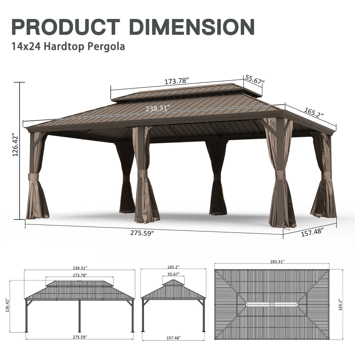 14' X 24' Hardtop Gazebo