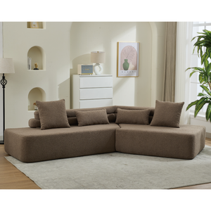 Minimalist Cloud Sectional Couch 4-Seater Brown