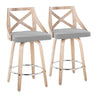 Charlotte - Farmhouse Fixed Height Counter Stool With Swivel And Round Footrest (Set of 2)