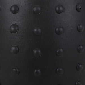 Outdoor End Table With Outstanding Studded Design - Matte Black