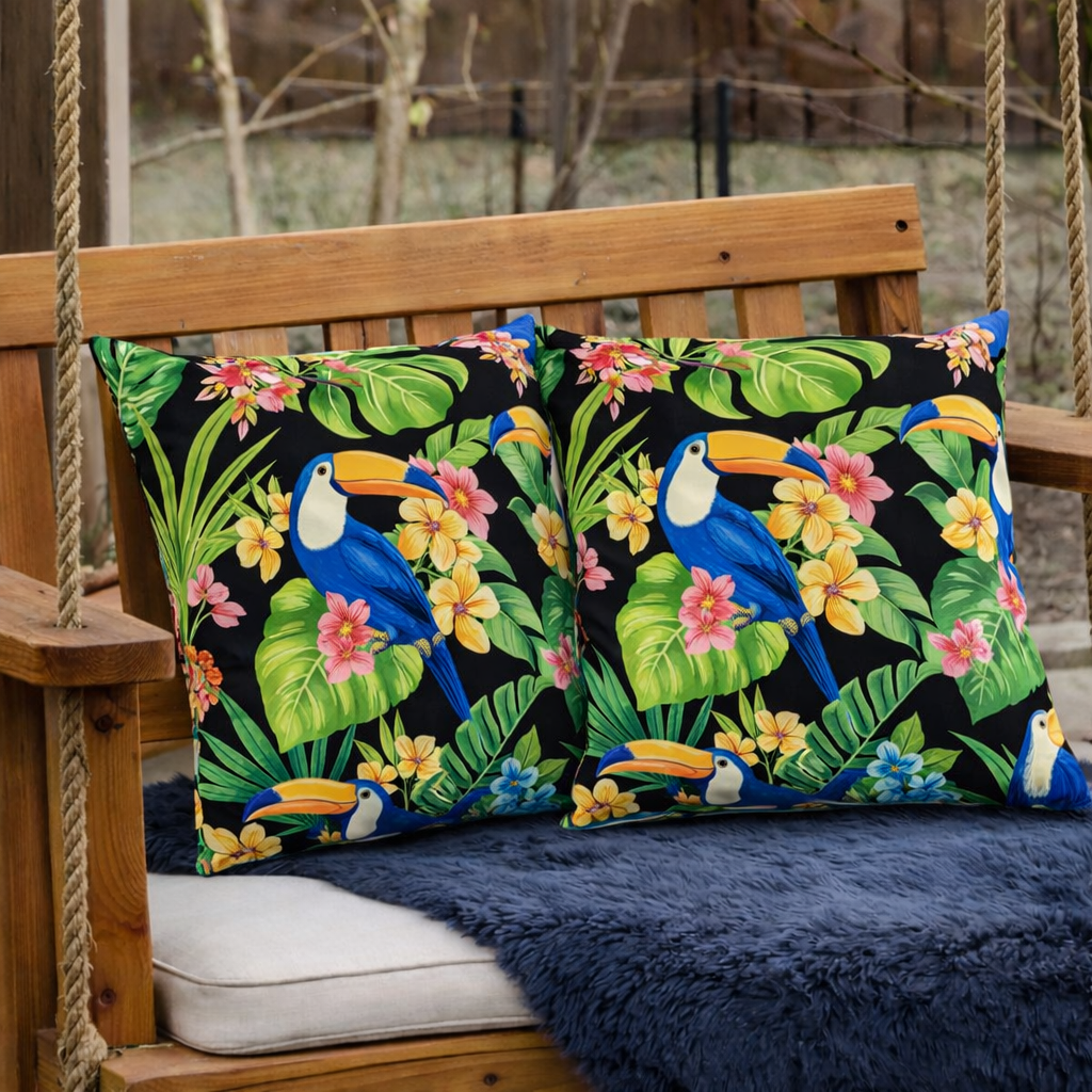 6 Pack Outdoor Pillow Covers - Water-Repellent Decorative Cushion Covers